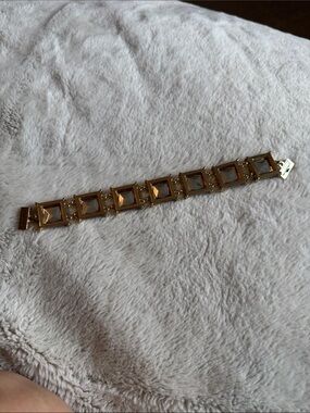 Chico's Gold-Tone Square Crystal Link Bracelet